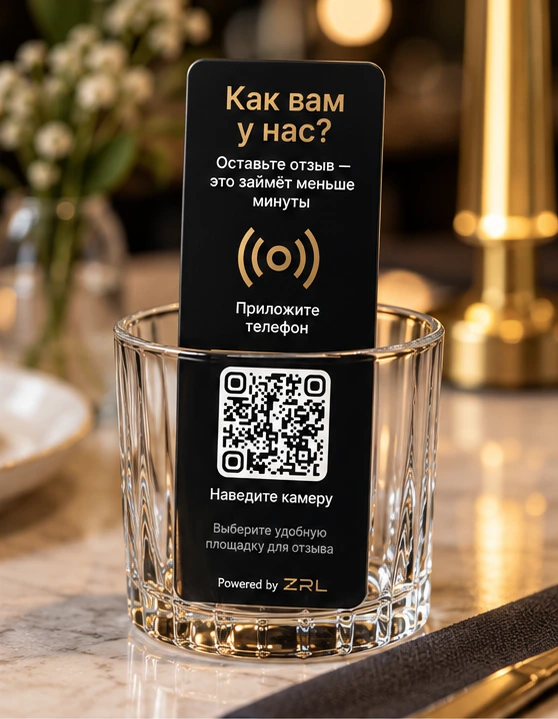 Длинная NFC-карточка ZRL в стаканчике